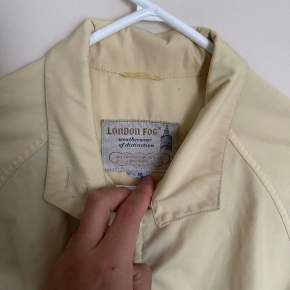Vintage Butter Yellow London Fog Weatherware Zip-Up Windbreaker Raincoat Size 10 - Picture 4 of 11